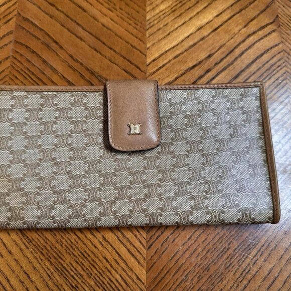 Celine Paris Macadam long kisslock billfold/ checkbook holder - Picture 1 of 9